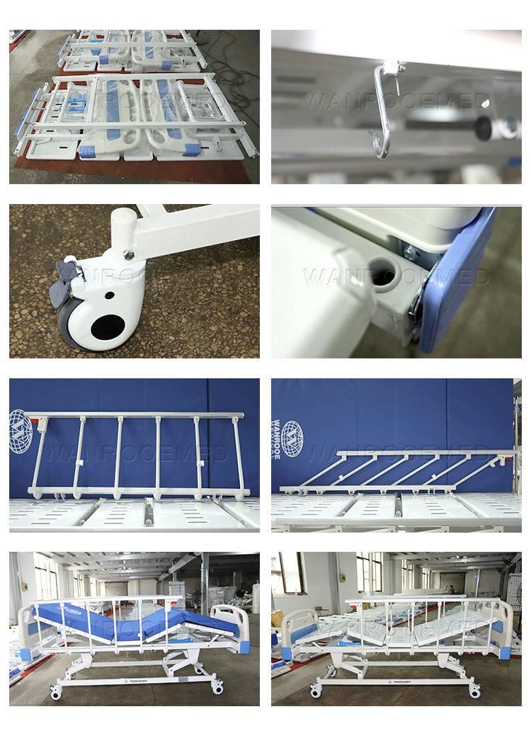 Bam309 Multifunction Manual Hospital Three Cranks Patient Medical ICU Nursing Care Bed