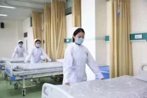 Electric Hospital Medical Three Functions Nursing Bed / Hospital Furniture