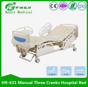 3 Cranks Manual Medical Bed/Sick Bed/ICU Bed/Hospital Bed/Crank Bed/Fowler Bed with CE Certificates