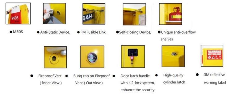 Factory Made Flammable Cabinet Sai-U Safety Cabinets 22g for Flammables Chemicals Laboratory Furniture