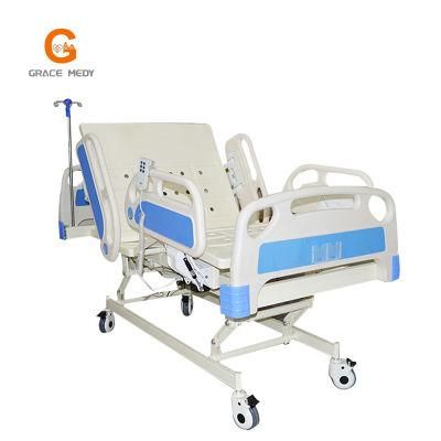 3 Function Electric Hospital Bed/Patient Bed/Nursing Bed/Medical Bed/ICU Bed with Mattress and I. V Pole