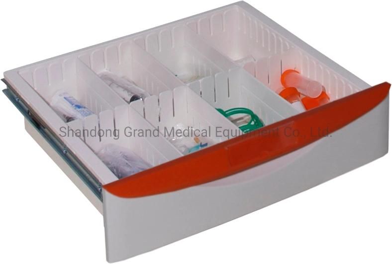 Buy modern Design China Factory in Stock Price Mobile Hospital Trolley Medical Emergency Cart ABS Material with Casters Hospital Furniture