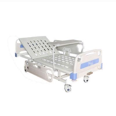 Medical/Patient/Nursing/Fowler/ICU Bed Manufacturer ABS One Function Single Crank Manual Hospital Bed with Mattress