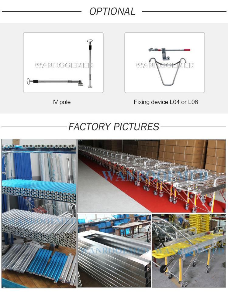 Ea-3G Hospital Low Position Aluminum Alloy Folding Automatic Loading Ambulance Stretcher for Rescue
