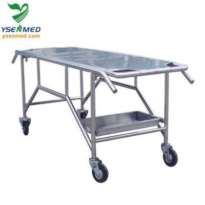 Ystsc-2A Hospital Stainless Steel Morgue Transport Stretcher Corpse Transport Trolley