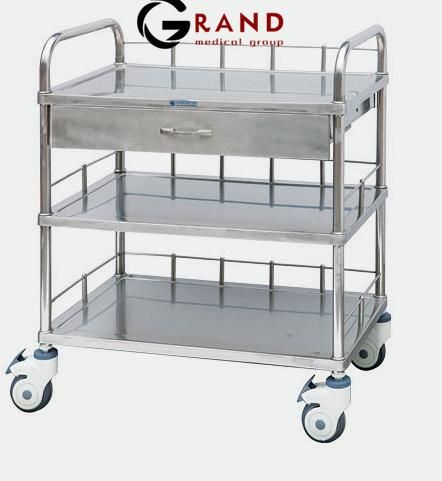 Surgical Instrument Stainless Steel Medicative Cart Transfer Drug Nursing Dressing Trolley