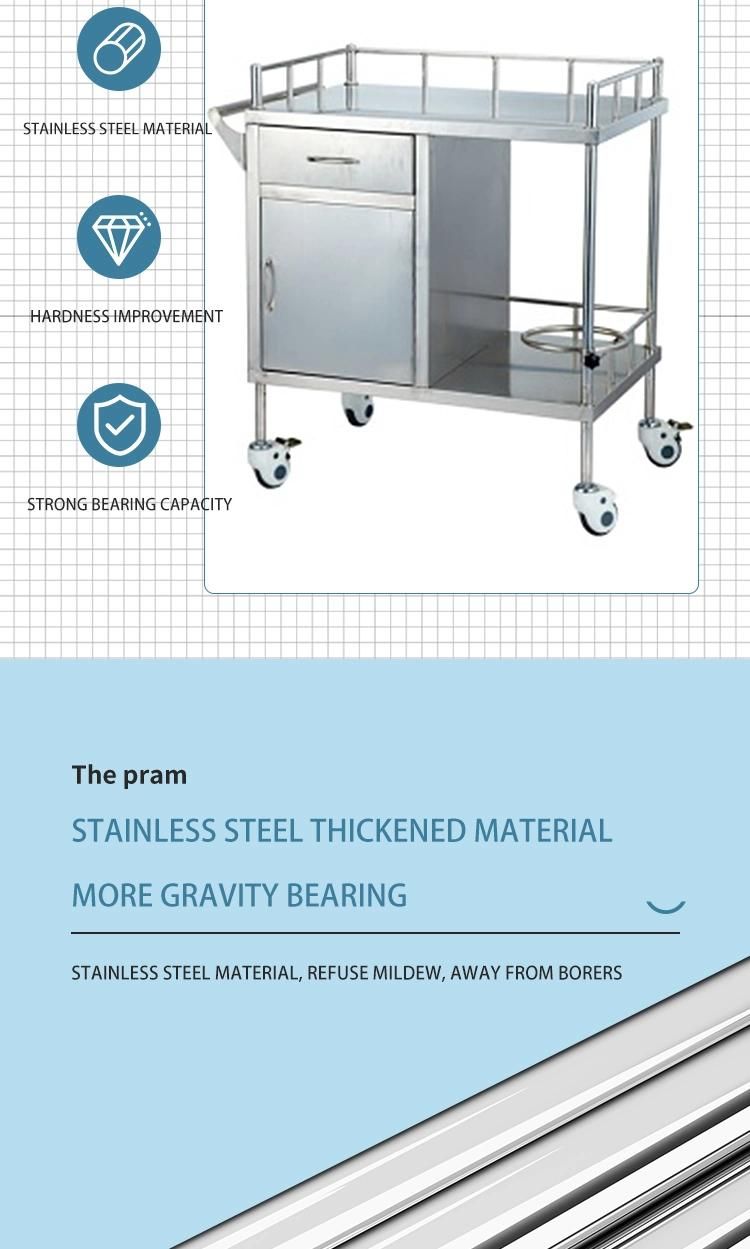 Three Layer Stainless Steel Treatment Cart Xt1142