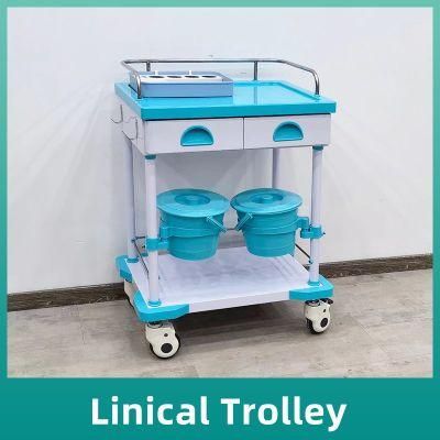 Medical Trolley Treatment Medicine Cart ABS Multi-Function Emergency Cart