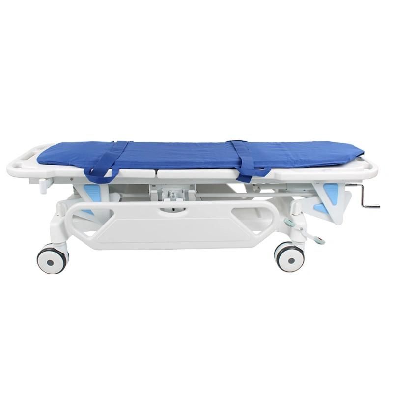 HS7121 Luxury Manual 1 Crank Patient Transfer Rescue Stretcher Trolley Emergency Strecher Manufacture with Mattress