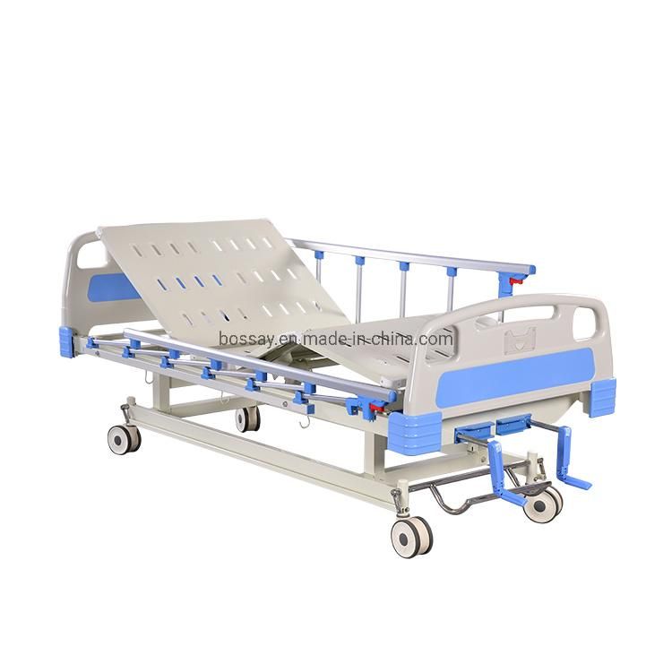 Patient Hospital Furniture Manufacturer Three Crank ABS Manual Medical Bed