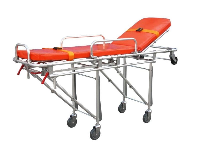 Medical Hospital Adjustable Aluminum Alloy Folding Emergency Ambulance Stretcher