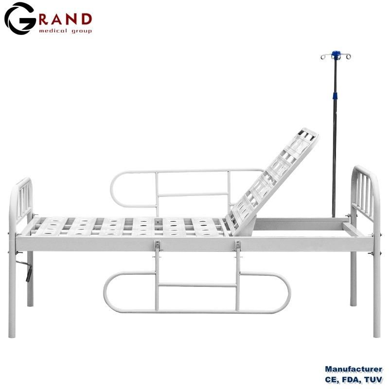Cheap Simple Single Manual Medical Equipment Metal Headboard Mesh Clinic Economic Hospital Patients Bed
