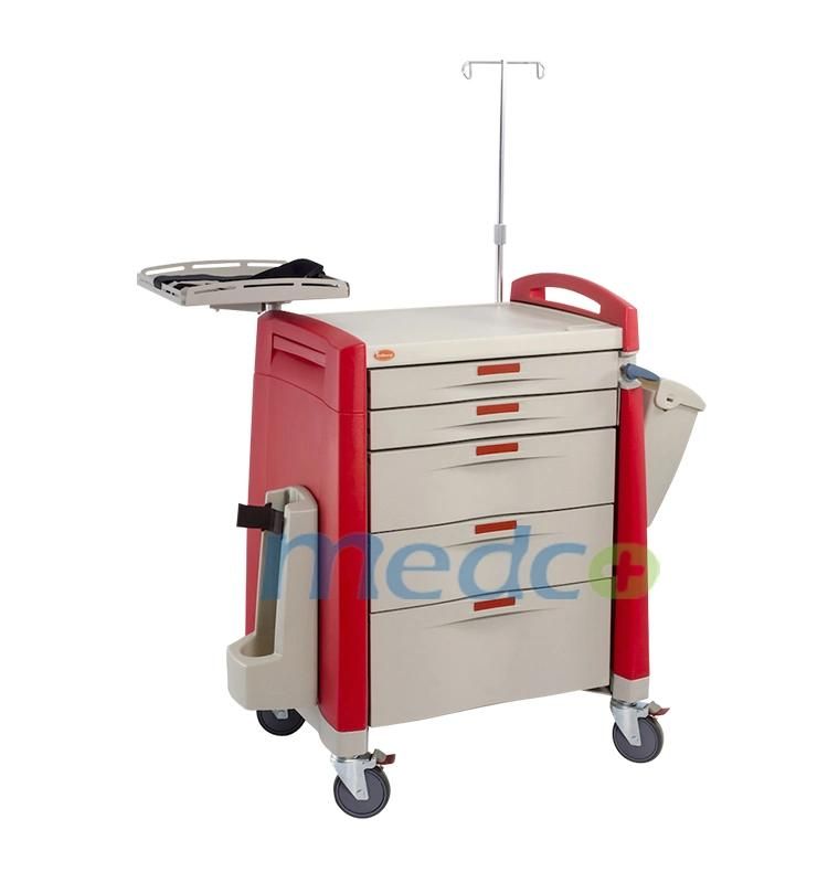 Hot Sell ABS Transfer Nursing Medical Trolley with Five Drawers