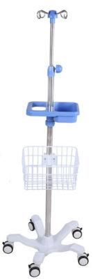 Adjustable Stainless Steel Height Adjustable Movable Frame Blue Infusion Stand