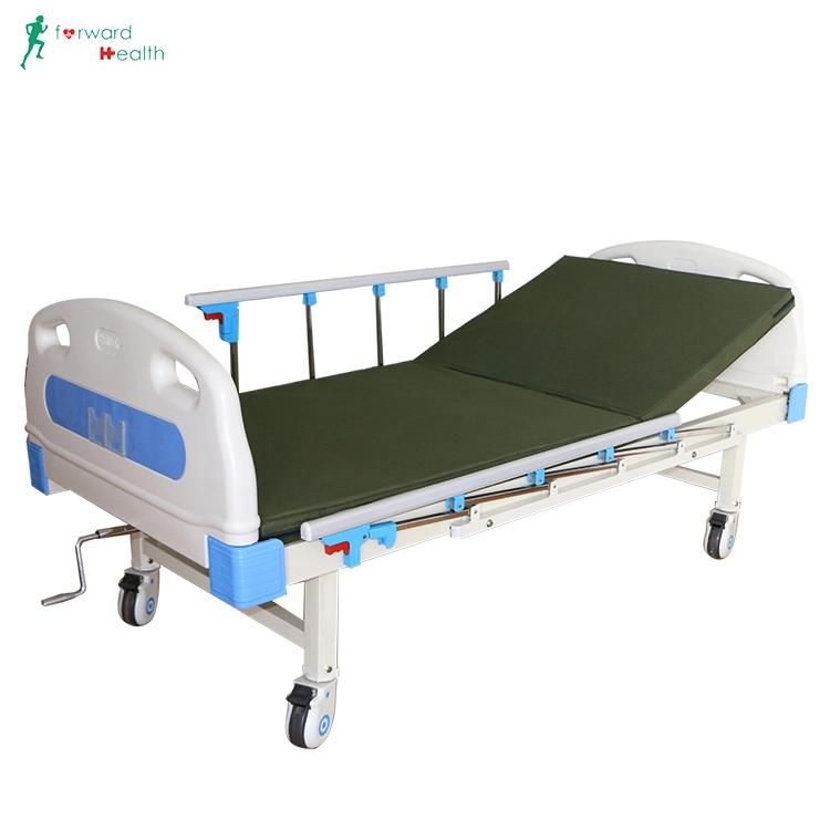 One Function Hospital Bed Medical Bed Sick Bed Patient Bed Single Crank Hospital Bed with Castors Manufacturers