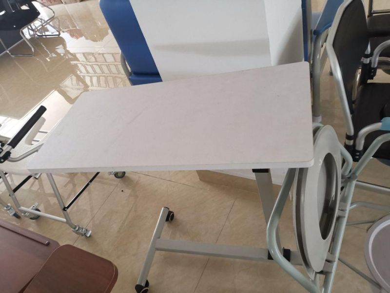 Hospital Medical Adjustable Tiltable Overbed Bedside Rotation Table