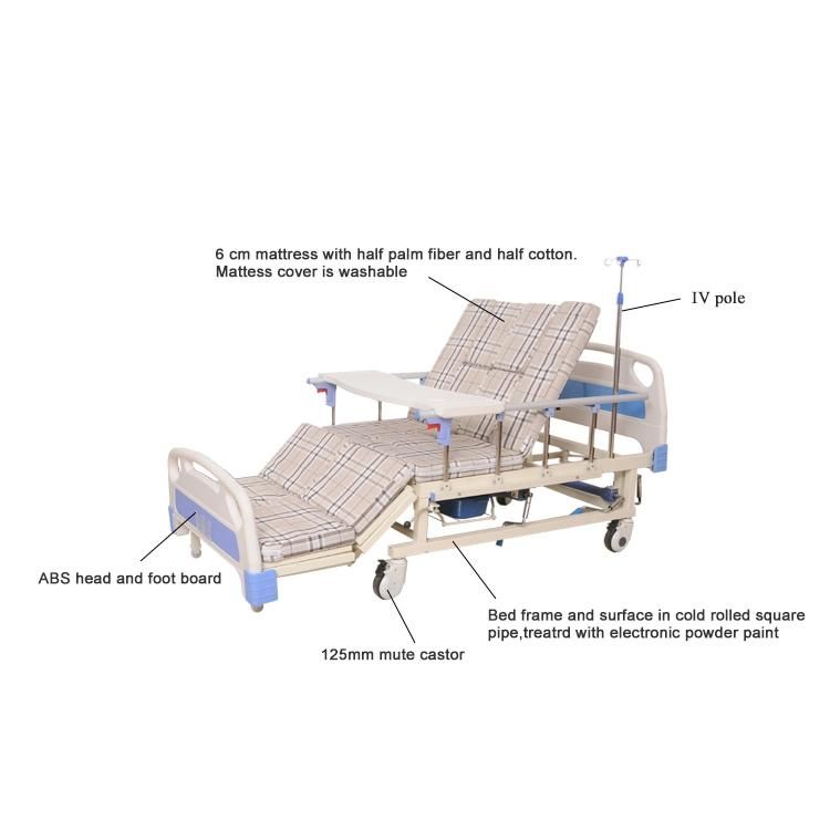 Multi-Function Home Care Manual Medical Nursing Bed for Paralysis Patient