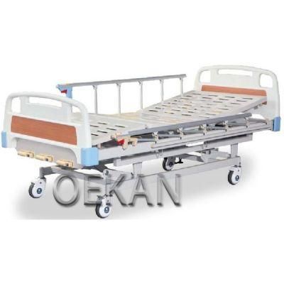 Hospital 3 Function Manual Adjustable Folding Ward Bed Medical Single Mobile Patient Nursing Bed