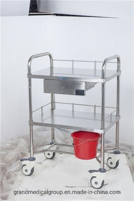 Hospital Equipment Medical Stainless Steel Treatment Nursing Cart Trolley 3layers