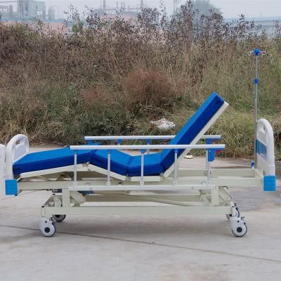 New Hospital Bed with Back Lift and Leg Lift Function with Roller Home Hospital Bed