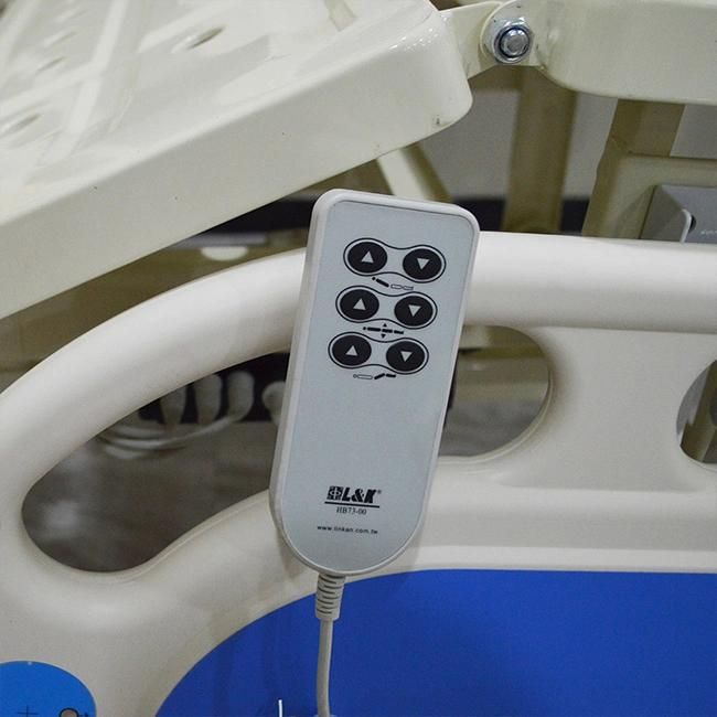ABS Three Function Folding Medical Bed Adjustable Electric ICU Nursing Hospital Bed with Casters