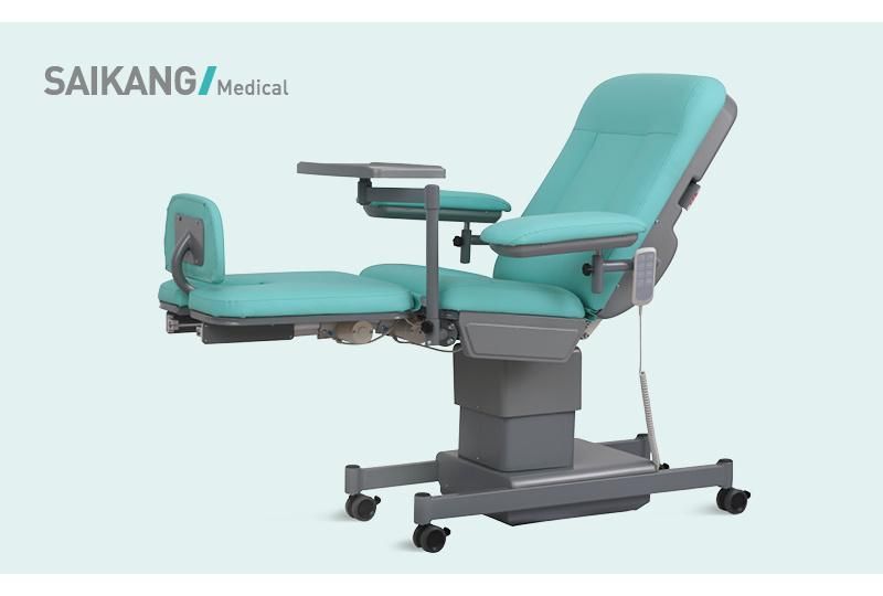 Ske-133 Saikang Quality Hospital 5 Function Adjustable Electric Reclining Dialysis Chair with Wheels
