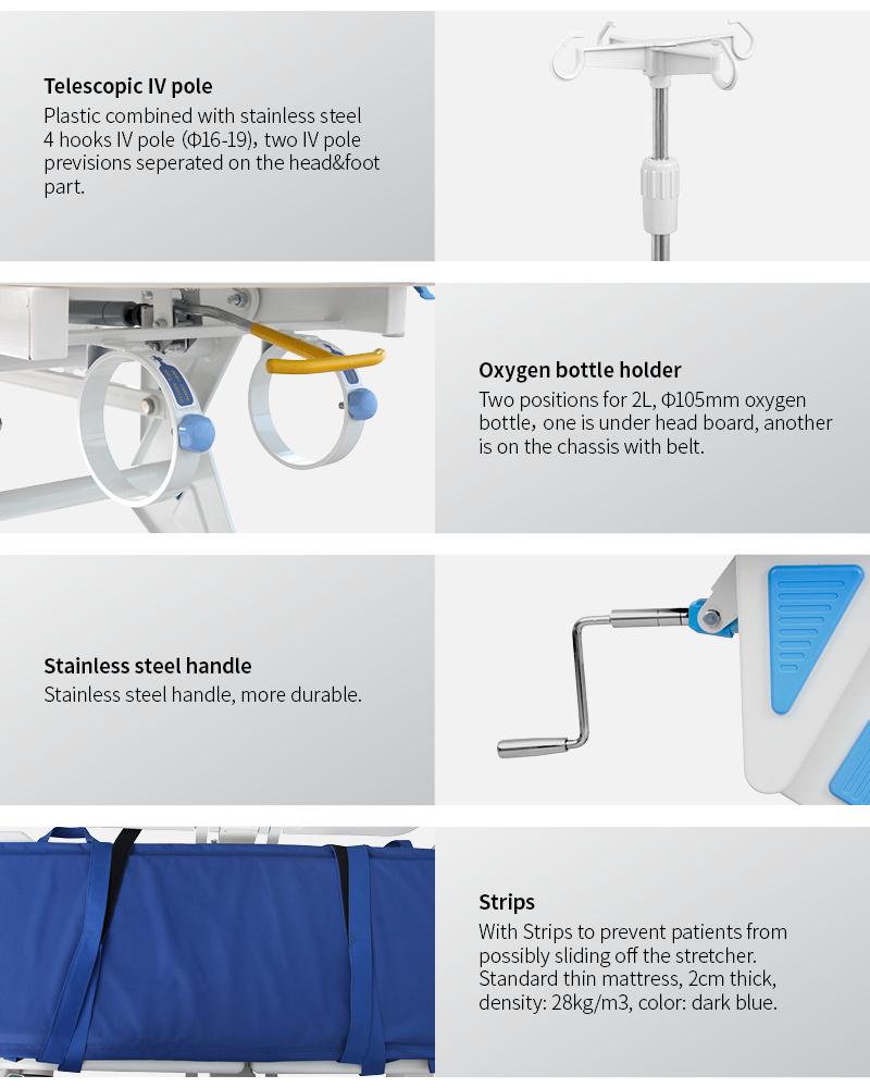 Skb041-1 Made in China Patient Trolley Used for Transport Patient