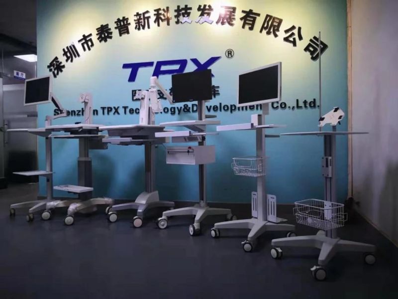 Custom Hospital Telemedicine Computer/Laptop/Tablet/Ultrasound/ECG/Ventilator/Patient Monitor/Syringe Pump/Infusion Pump Mobile Medical Trolley/Roll Stand/Carts