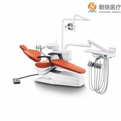 Secure Design Dental Equipment Patients Unit Price Electric Dental Chair with Foot Pedal and Dentist Stool
