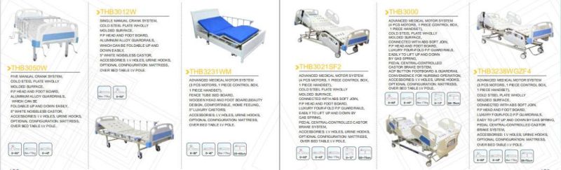 Electric 3 Functions Steel Homecare Hospital Bed with Two Cranks