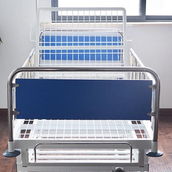 HS5147 Hospital Furniture Manual Grid Medical Nursing Bed with Beddings Tray