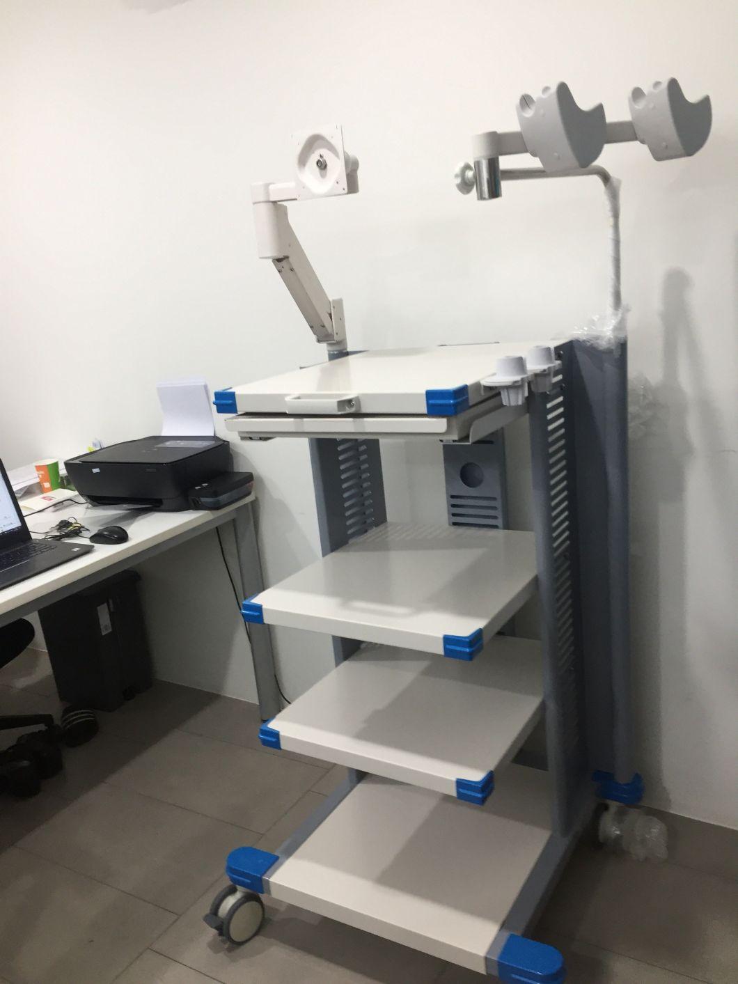 Mobile Computer Workstation Elevated Small Medical Equipment Cart