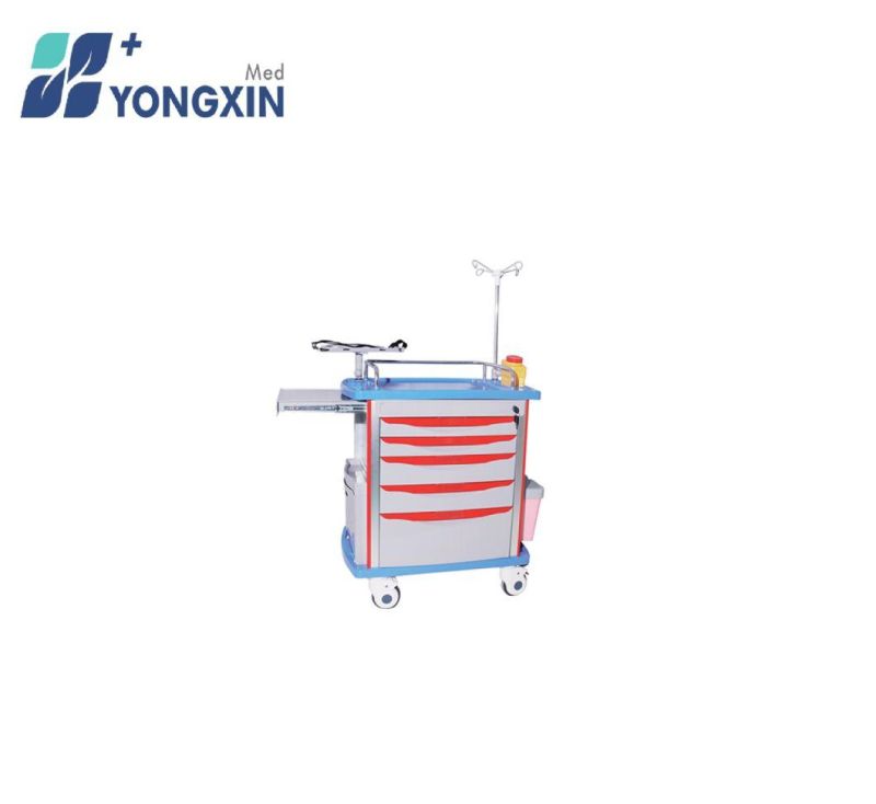 Yx-Et850 Medical Cart with ACR Handle, ABS Emergency Medical Trolley
