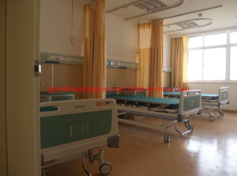 Hospital Bed ICU Bed Medical Bed CE Manual Hospital Furniture Two Function ABS Hospital Double Shake Nuring Operating/Opeartion Room Bed with Table Board