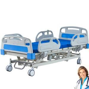 Electric Medical Hospital Bed with Locking Device for I. V Pole
