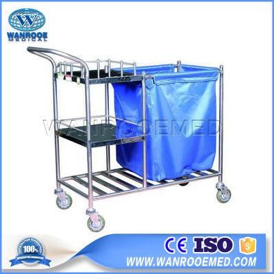 Bss024 Hospital Instrument Stainless Steel Linen Cart Trolley with Dust Bag