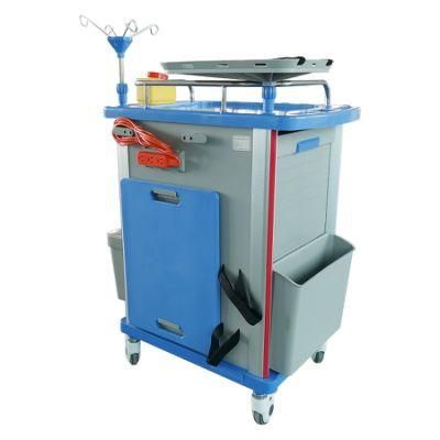 ABS Double-Side Drawers Medicine Trolley Trash Cart