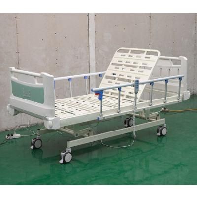 R03e Medical/Patient/Nursing/Fowler/ICU Bed Manufacturer ABS Three Cranks Electric Hospital Bed with Mattress an