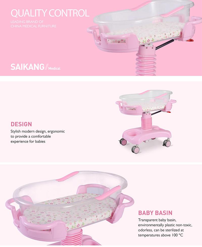 Plastic Swing New Born Baby Bed with Height Adjustment (CE/FDA/ISO)