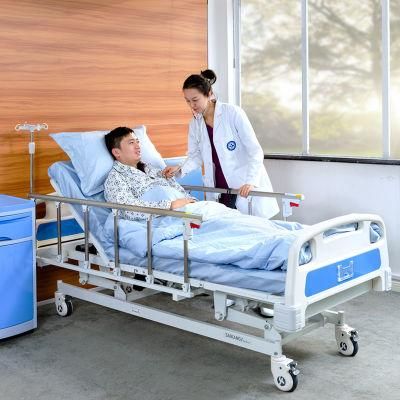 A6K Saikang Wholesale Economic 3 Function Foldable Clinic Patient Electric Medical Hospital Bed with Wheels