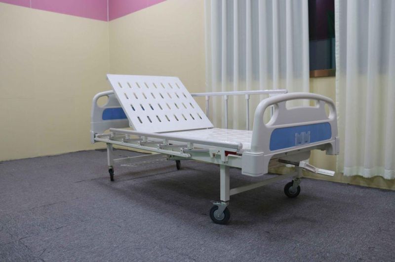 Medical Equipment Nursing Bed ABS Single Crank Manual Hospital Bed for Sale