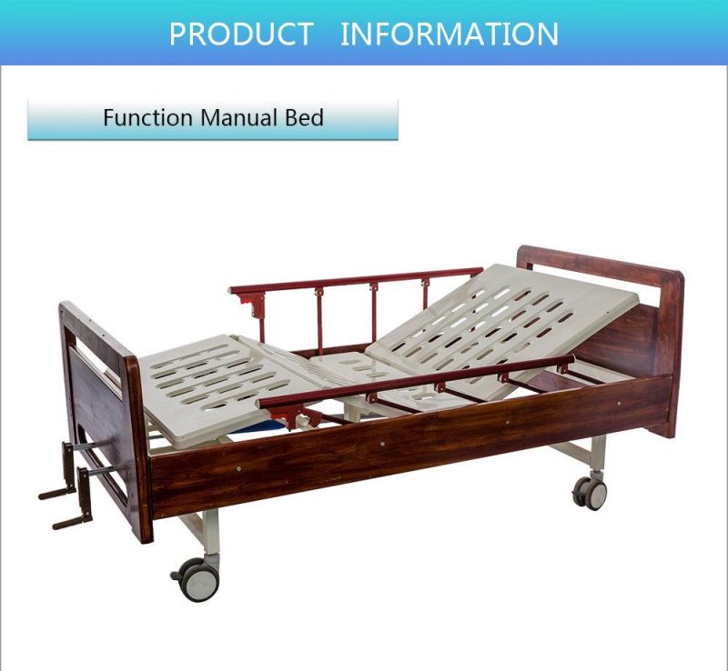 2 Function Wood Bedframe Medical Bed for Home Use Bc02-2c