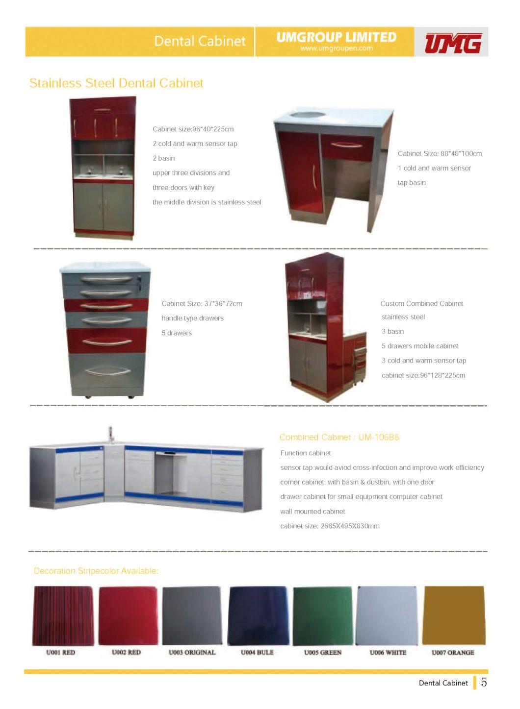 Customized Stainless Steel Dental Clinic Cabinet Furniture with Ceramic Sink