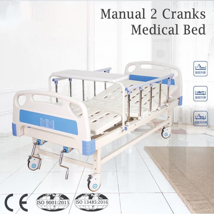 ABS Two-Function Cheap Nursing Care Bed 2 Crank Hospital Bed