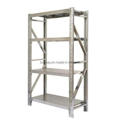 Powder Coated Metal Light Duty Warehouse Storage Rack Shelf Red White Orange Blue