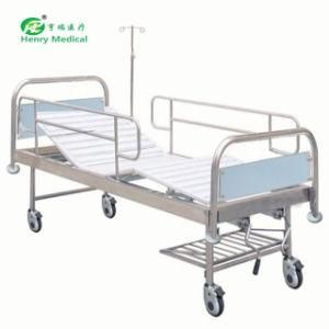 Factory Price Two Crank Medical Bed Manual Hospital Bed with Storage Shelf (HR-638)