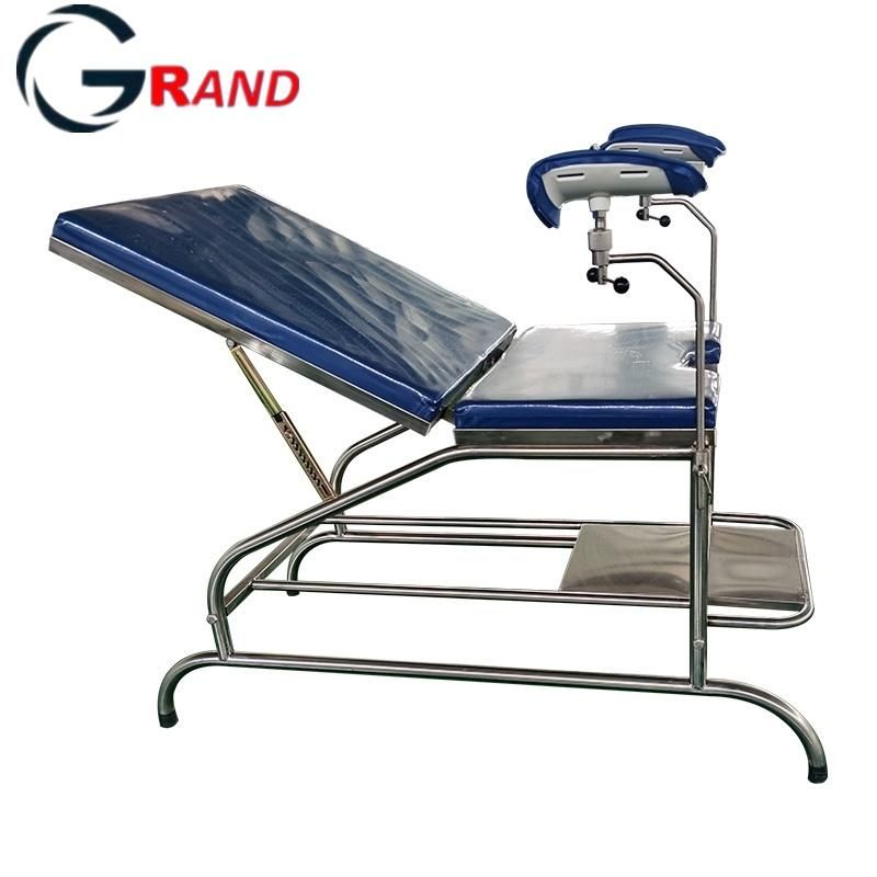 Superior Quality 2 Cranks Manual Stainless Steel Hospital Gynecologist Bed Medical Device