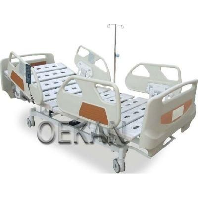 High Quality Hospital ABS 5 Function Patient Nursing Care Bed Medical Electric Bed with IV Pole