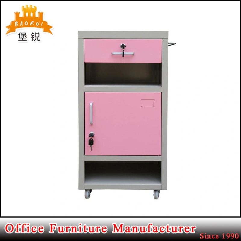 Multi Function Metal Hospital Bedside Cabinet with Drawer