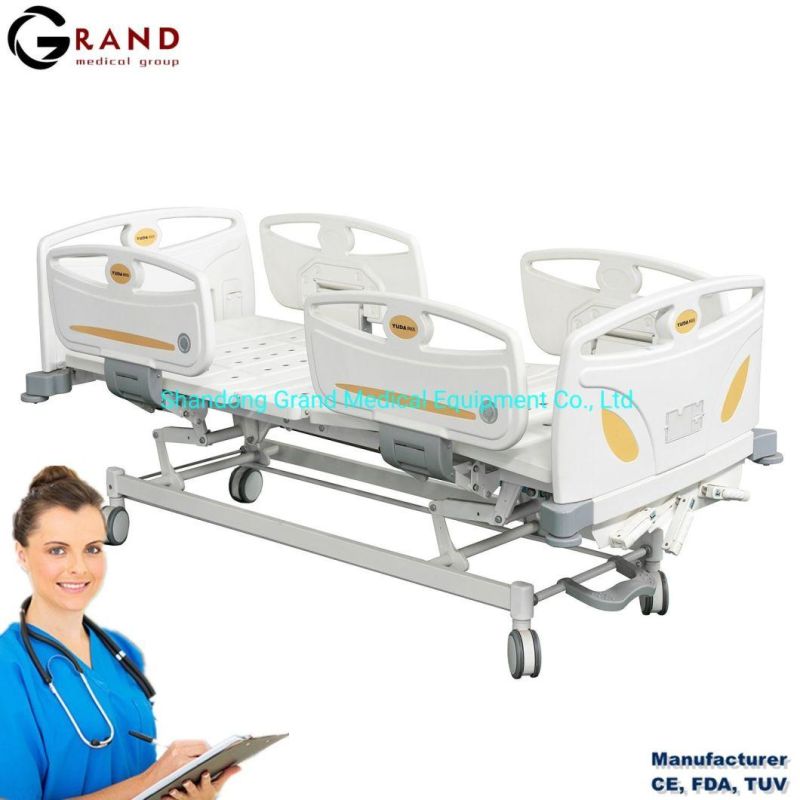 Hospital Bed Manufacture High Quality Andvanced Electric Three Function Medical Patient Bed Three Function Automatic Height Adjustable Hospital Bed Lifting Mech